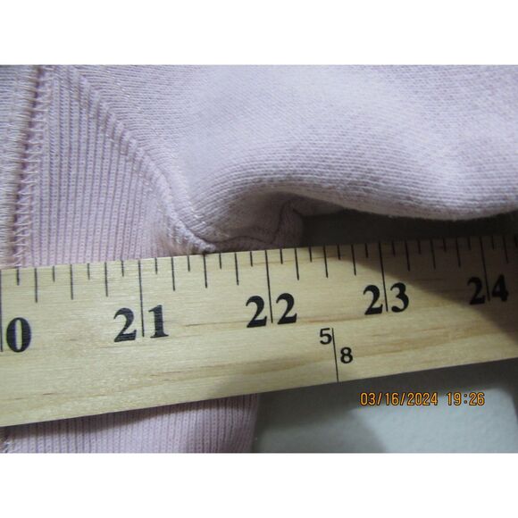 CHAMPION REVERSE WEAVE SIZE M BOXY CUT CROP TOP SHIRT PINK RIBBED SIDES LOGO - Picture 4 of 12